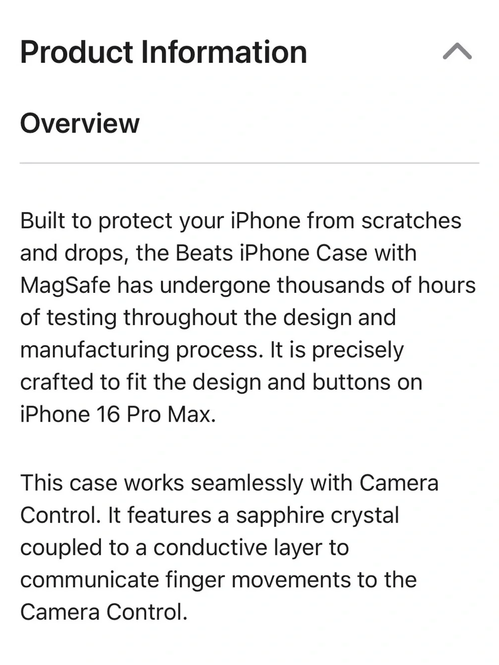 NIB Beats iPhone 16 Pro Max Case with MagSafe in Stone